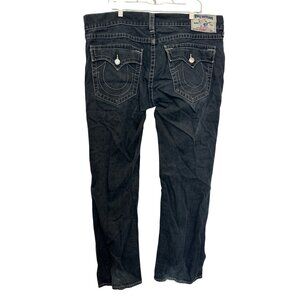 True Religion Mens Straight-Leg Jeans Size 40 Dark Wash 100% Cotton Made In Mexi